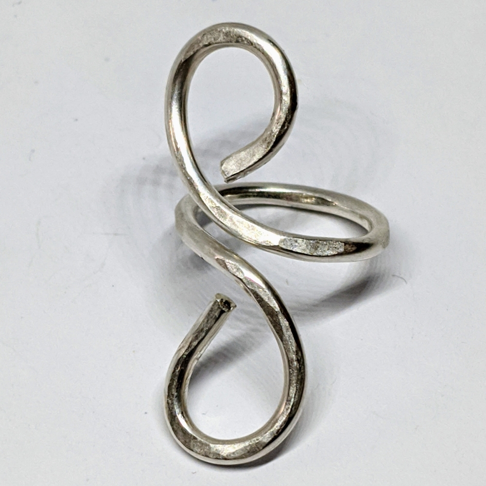 Handcrafted Hammered Silver Statement Ring